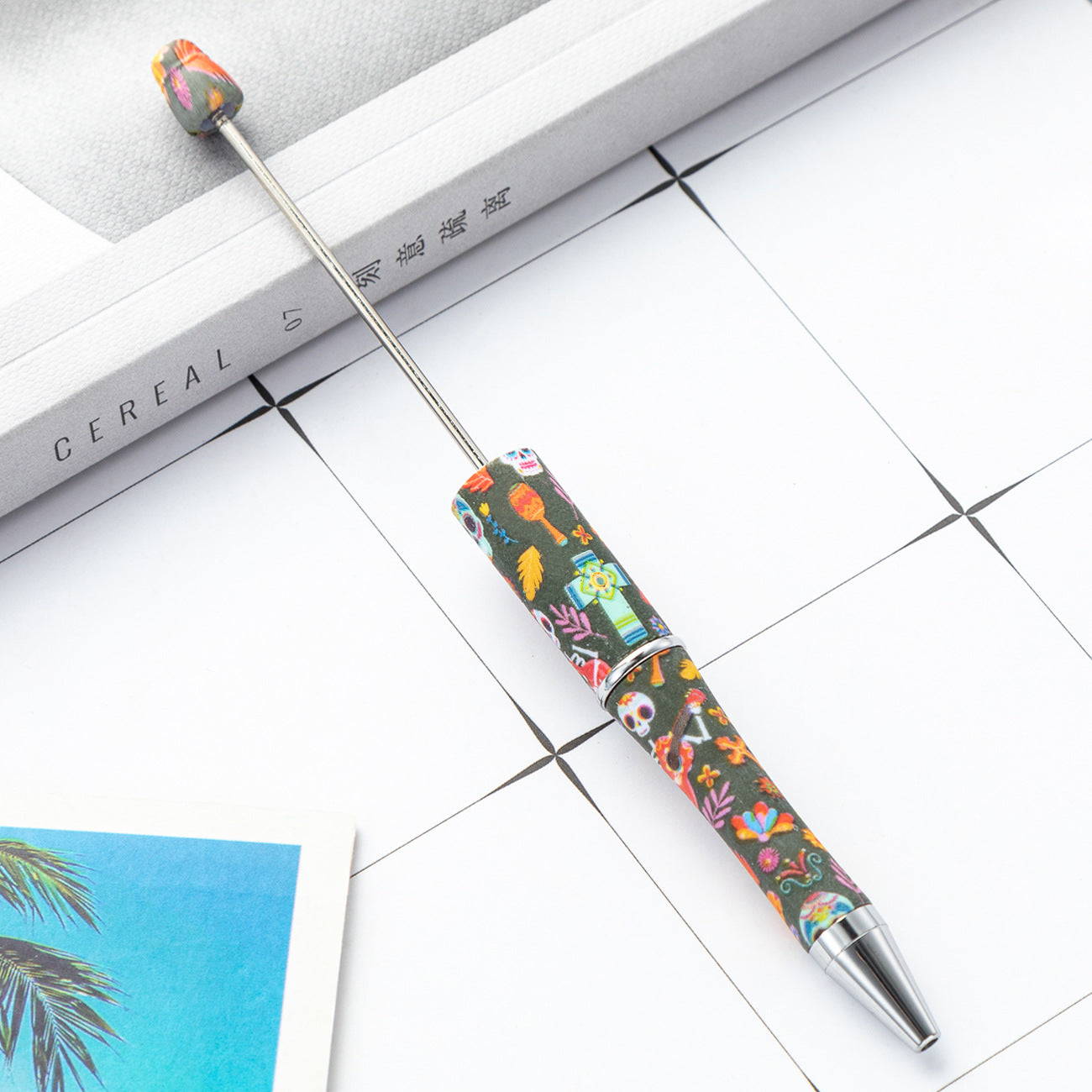 Halloween Skull Printed Beadable Pens