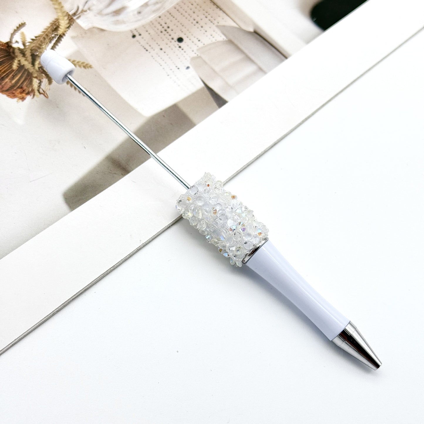 New DIY petal sequined bead pen, Macaron multi-color bead-piercing ballpoint pen cross-border sprouting pen manufacturers wholesale
