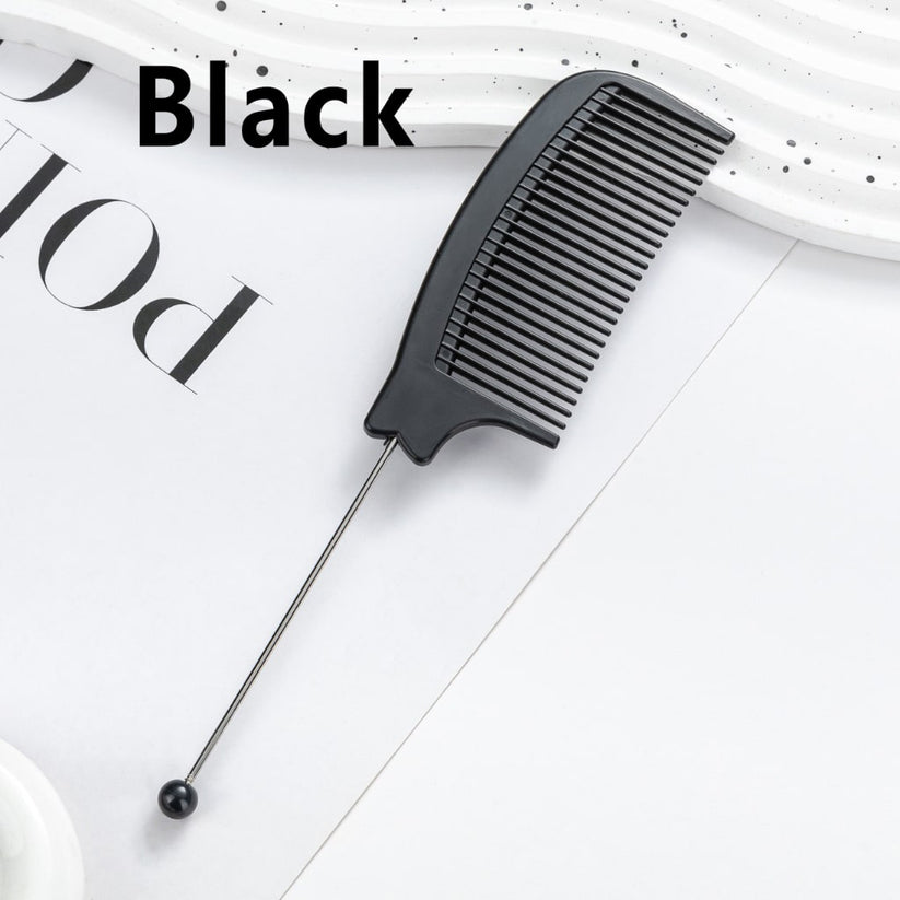 DIY Beadable Pointed-Tail Comb in Solid Color, 189MM Long