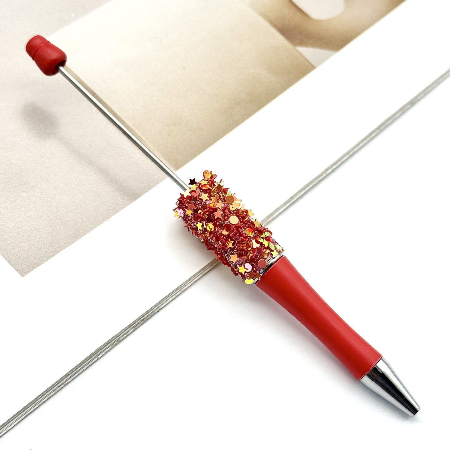 DIY Little Star Ball Pen, Shiny Sequin Star Ball Pen Handmade Patch Cute Ball Pen Spot