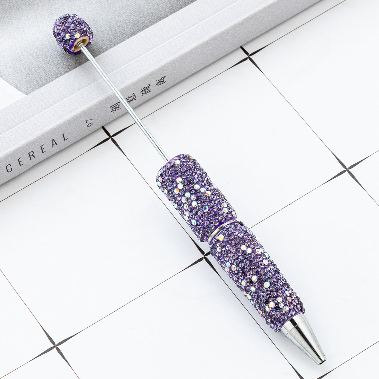 New DIY full diamond bead pen hand-attached drill AB colored diamond beaded ballpoint pen multi-color plastic bead pen wholesale