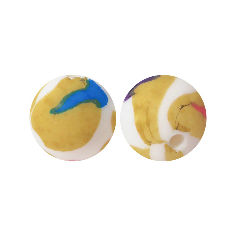 15mm Silicone Beads Water Transfer Beads DIY Jewelry Bead Pen Loose Beads Wholesale #201-250