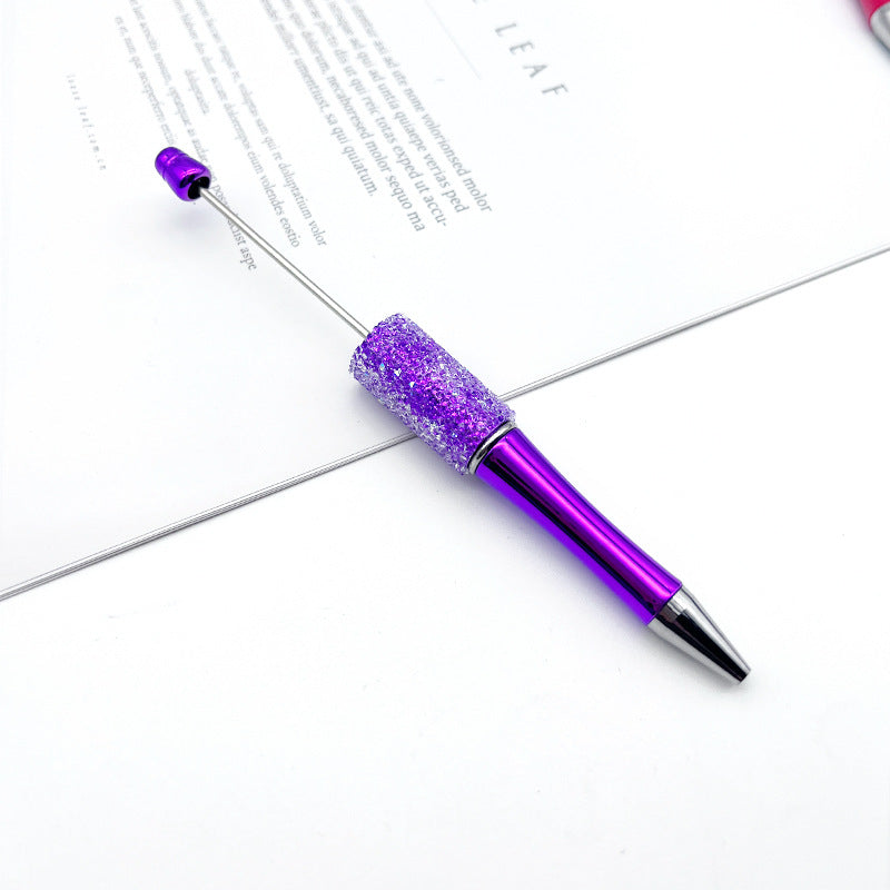 Electroplated sugar drill bead pen, new DIY spinning ballpoint pen, manual patch Gypsy star drill pen manufacturer wholesale
