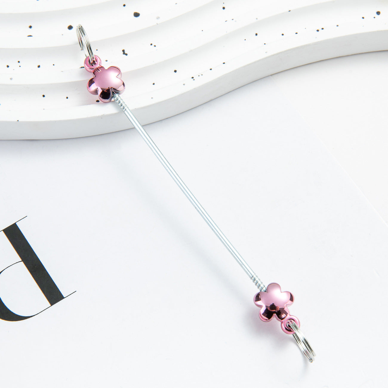 DIY beaded love keychain accessories pendant, creative handmade beaded keychain accessories plastic beaded pole