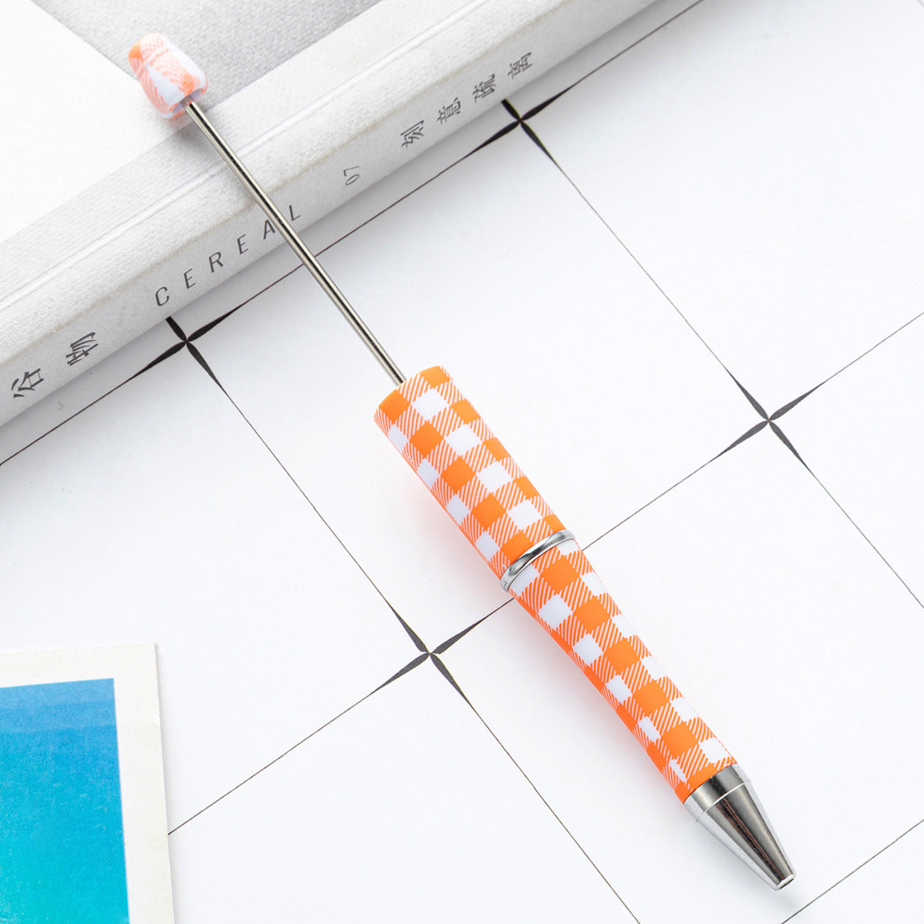 Checkered Plaid Printed Beadable Pens