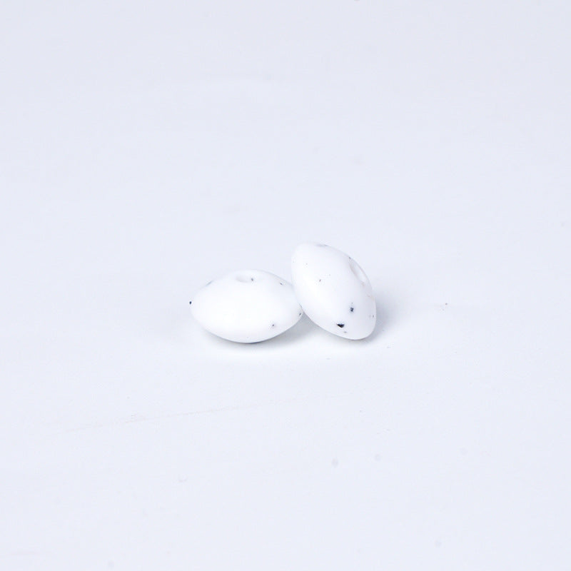 Spot Silicone Beads European and American Jewelry 12mm Small Beads DIY Necklace Beaded Oval Lentil Loose Beads Wholesale