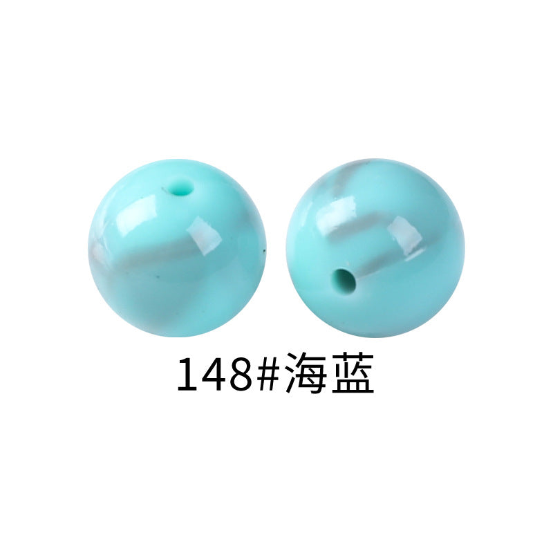 15mm Spot Glossy Silicone Beads Round Loose Beads DIY Jewelry Smooth Oil Injection Silicone Beads Mixed Color Beads #51-68