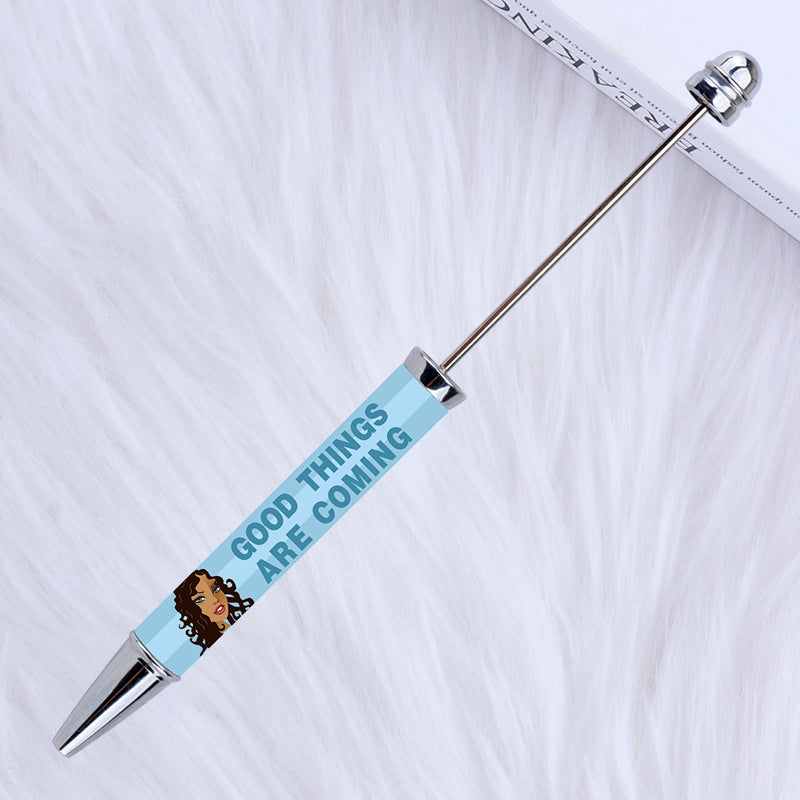 DIY Plastic Beadable Pens with Witty Sayings and Girls Prints