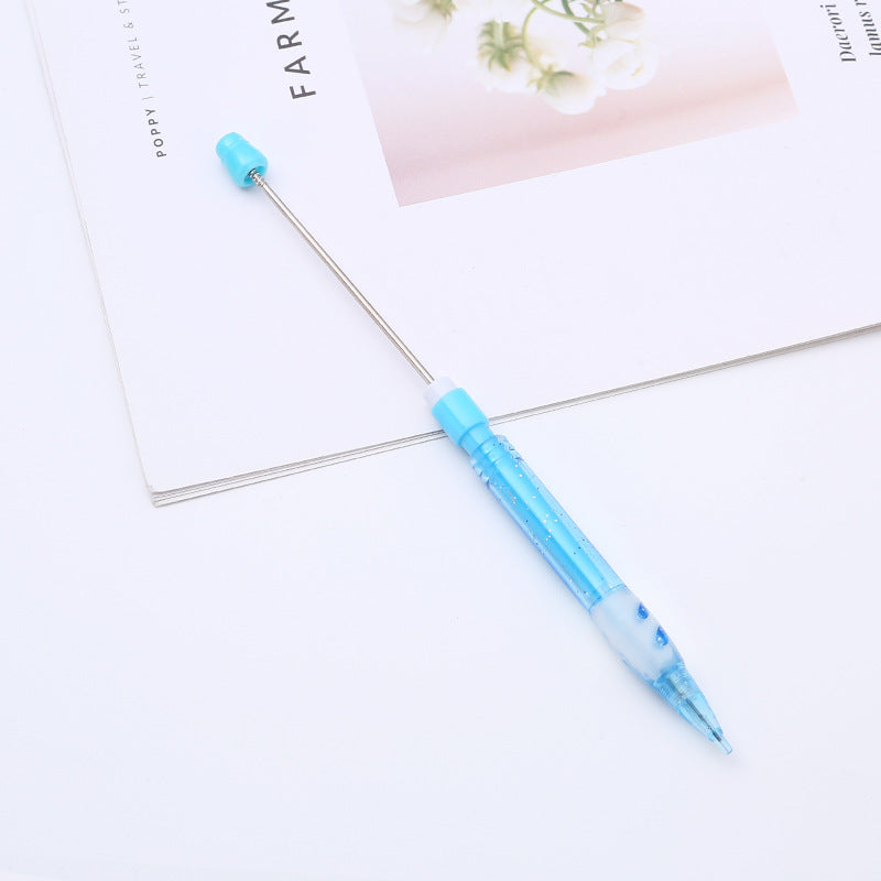 ABS plastic beaded pencil 0.5 free sharpening pencil DIY continuous lead automatic pencil student writing gift wholesale