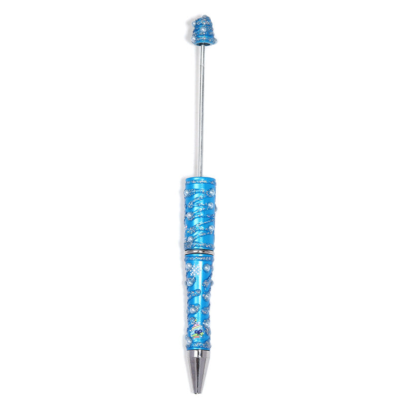 New DIY diamond-set Christmas colorful bead pen broken diamond full diamond ballpoint pen colored cartoon heavy industry cute pen