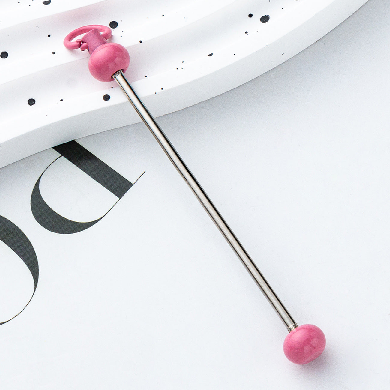 Creative new DIY beaded pole spot gradual change color color beaded keychain pole accessories pendant wholesale