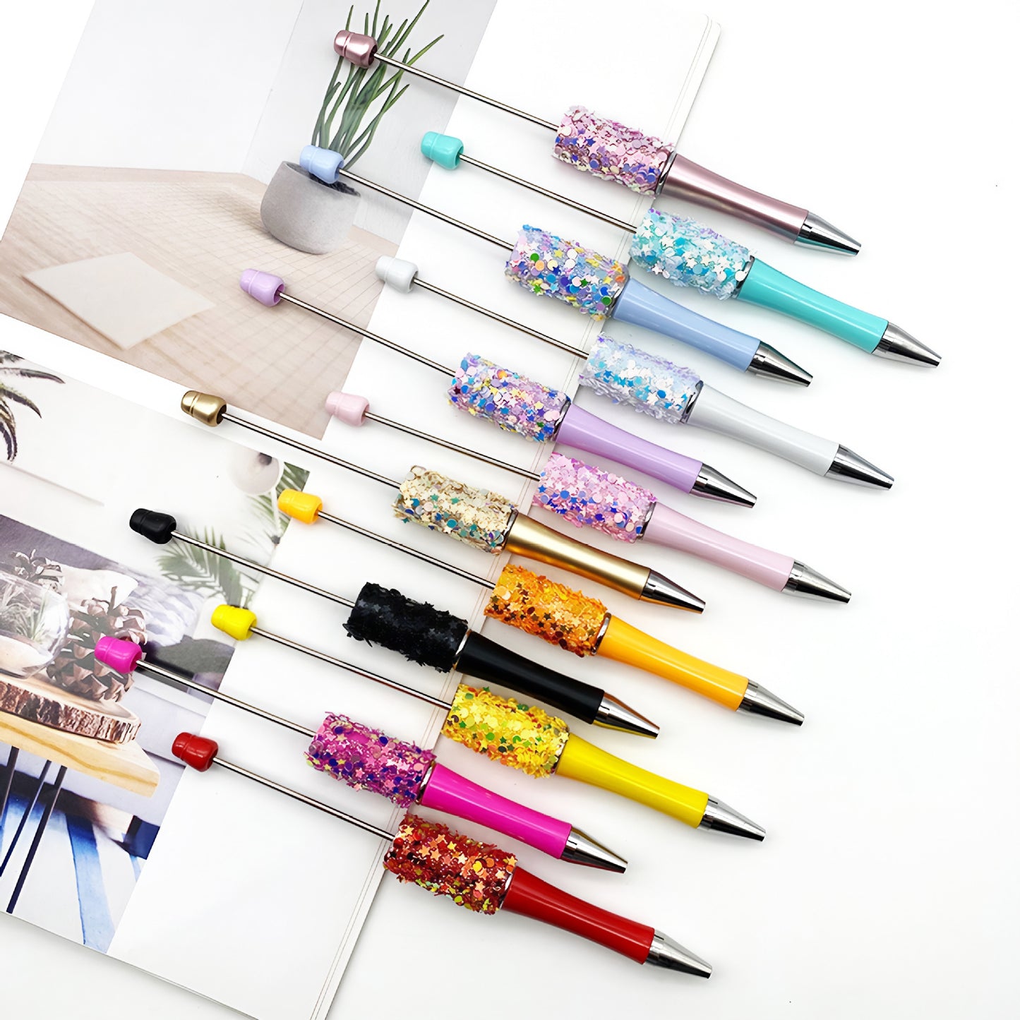 DIY Little Star Ball Pen, Shiny Sequin Star Ball Pen Handmade Patch Cute Ball Pen Spot