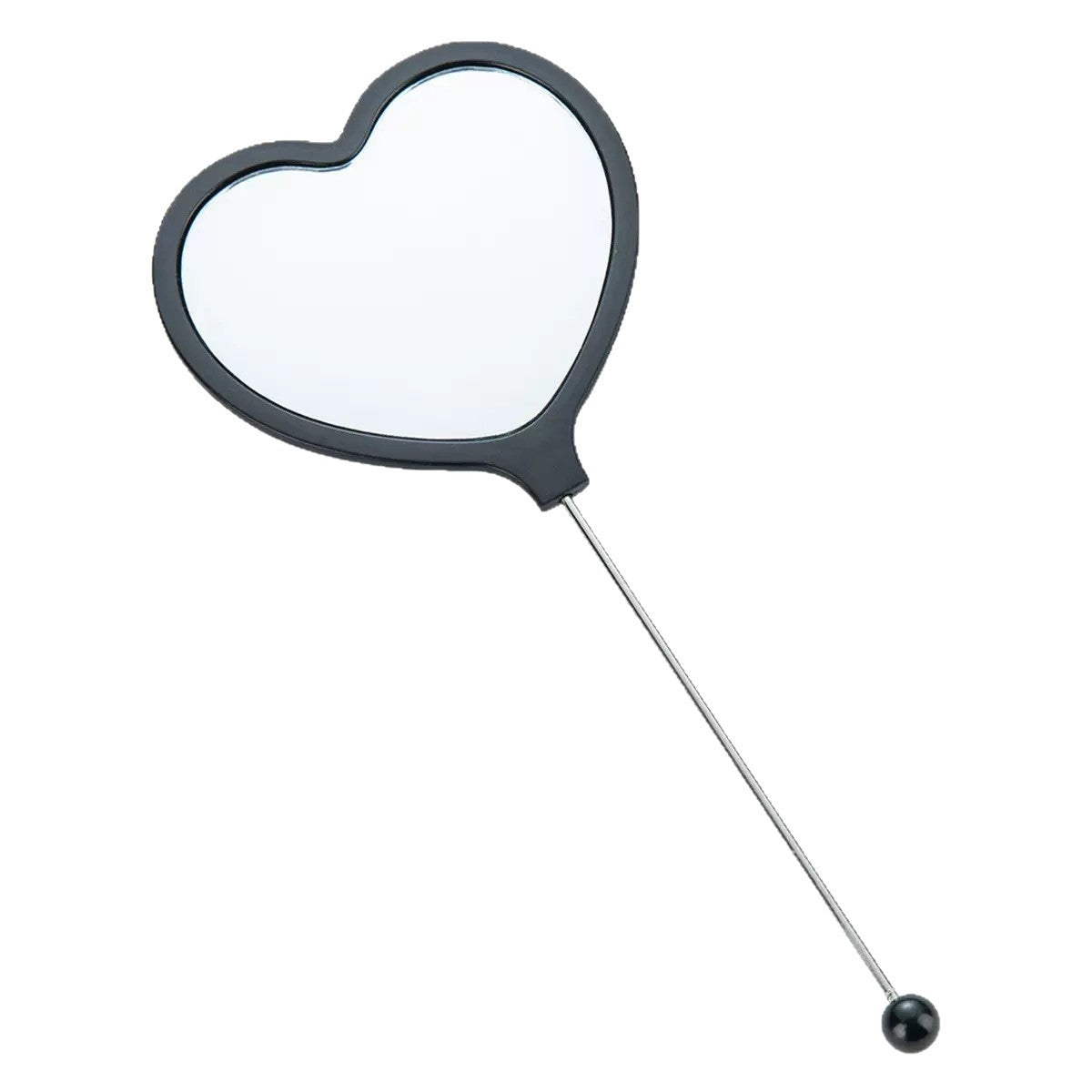 New DIY beaded mirror, love shape handheld makeup mirror, carry single-sided love handle mirror with you in stock