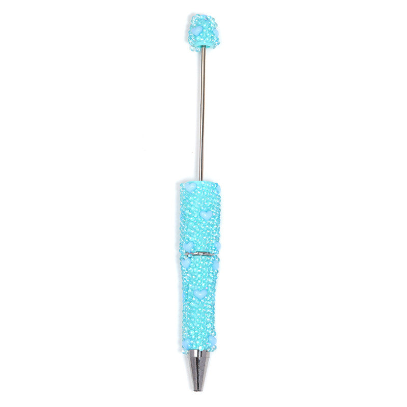 Mermaid love bubble glass beads bead pen DIY multi-color high-value rotating ballpoint pen student gift pen