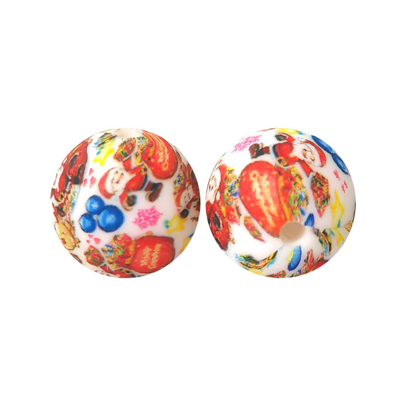 15mm silicone beads water transfer beads DIY jewelry bead pen loose beads wholesale