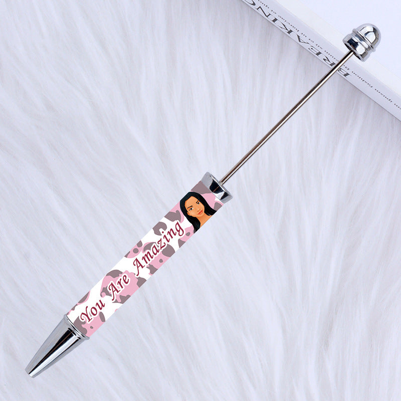 DIY Plastic Beadable Pens with Witty Sayings and Girls Prints