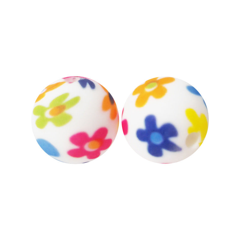 15mm Silicone Beads Water Transfer Beads DIY Jewelry Bead Pen Loose Beads Wholesale #101-150