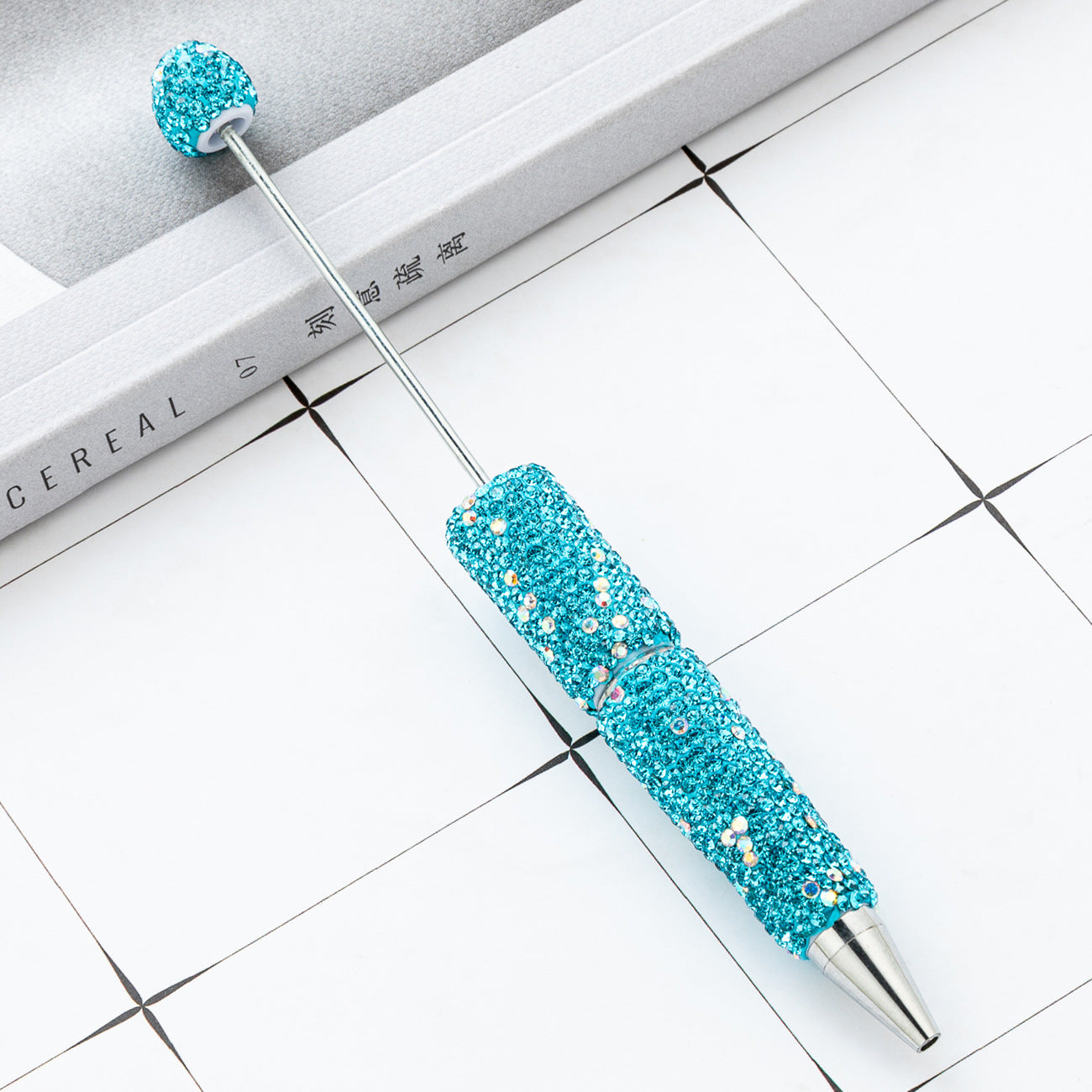 New DIY full diamond bead pen hand-attached drill AB colored diamond beaded ballpoint pen multi-color plastic bead pen wholesale