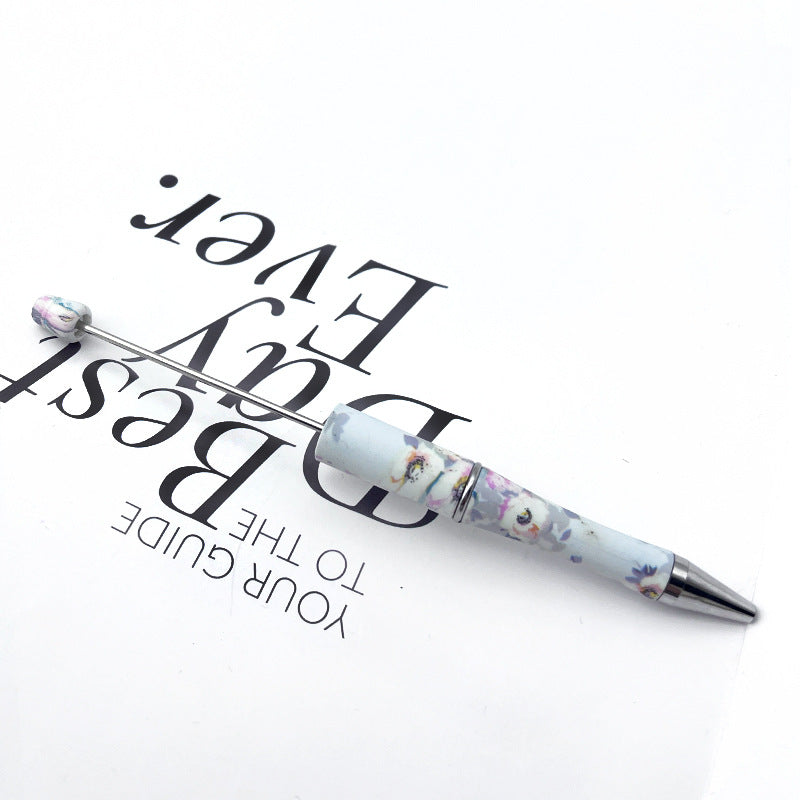 DIY printing pattern bead pen creative leopard print floral cow bead pen cross-border beadedpen spot wholesale