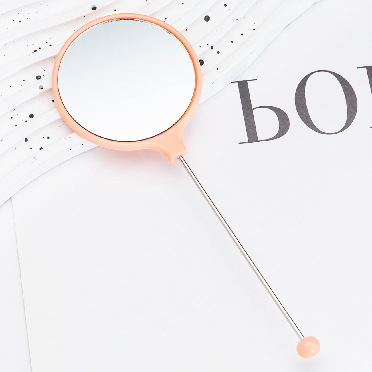 New DIY beaded handle mirror handheld makeup mirror portable single-sided vanity mirror plastic portable makeup mirror