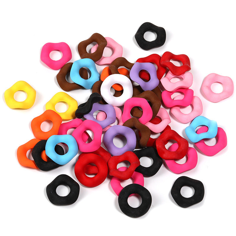 16Mm New Candy Color Wave Accessories Feel Paint Alloy DIY Beaded Bracelets Necklace Hair Accessories Hairpin Accessories Random Mix