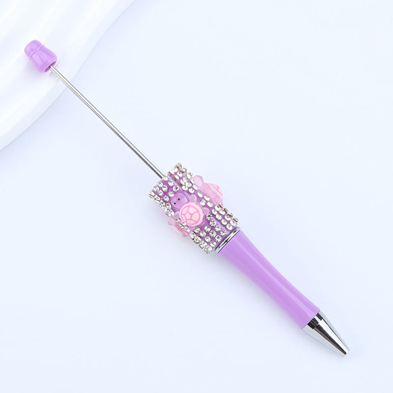 DIY turtle broken diamond bead pen Internet celebrity turtle dream turtle super cute turtle diamond pen bead round bead cute pen