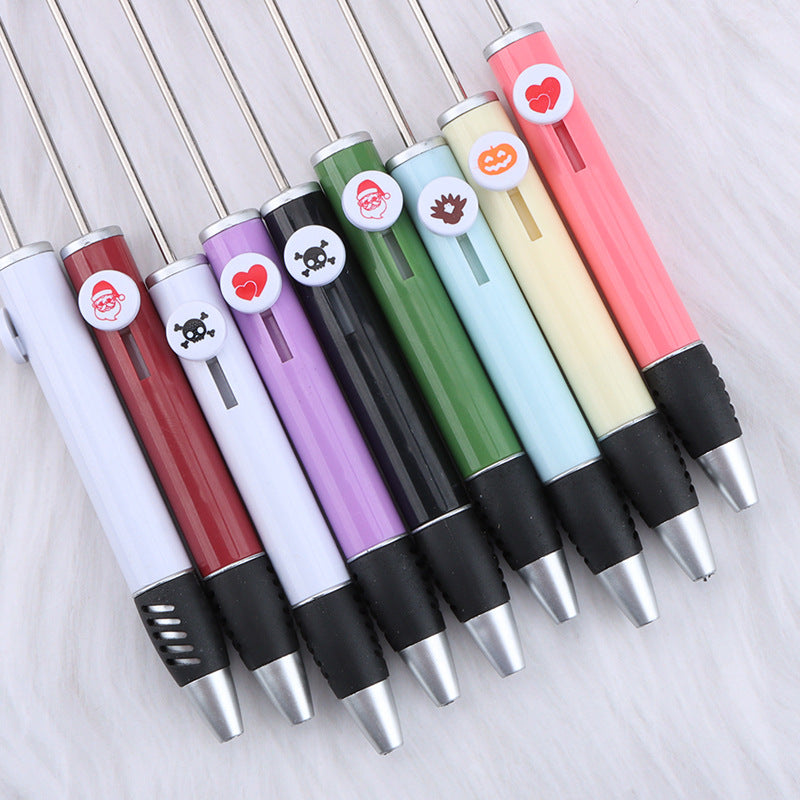 Creative DIY beaded ballpoint pen, Halloween, Christmas, Valentine's Day holiday gift pen beaded cute pen wholesale