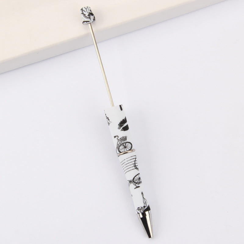 DIY bead pen printing pattern creative plastic beading puzzle leopard print floral cow tiger pattern bead pen wholesale