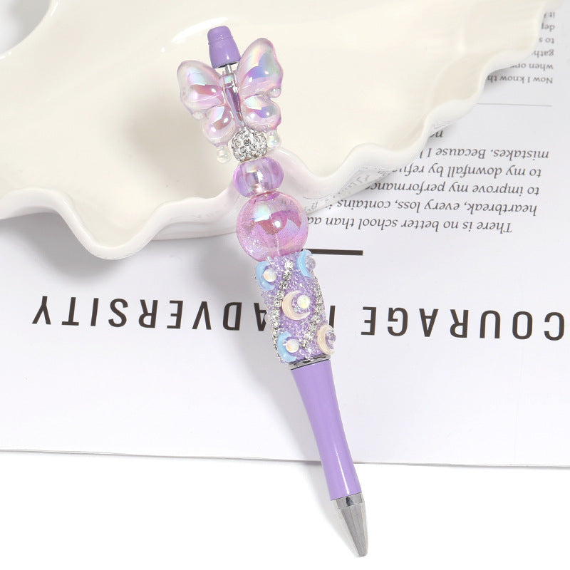 Creative new cartoon rotating bead pen heavy industry glitter high value new ins wind bead pen ballpoint pen