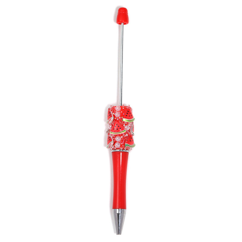 Wholesale Korean ins style high value bead pen handmade DIY creative fruit cute grain heavy industry bead pen