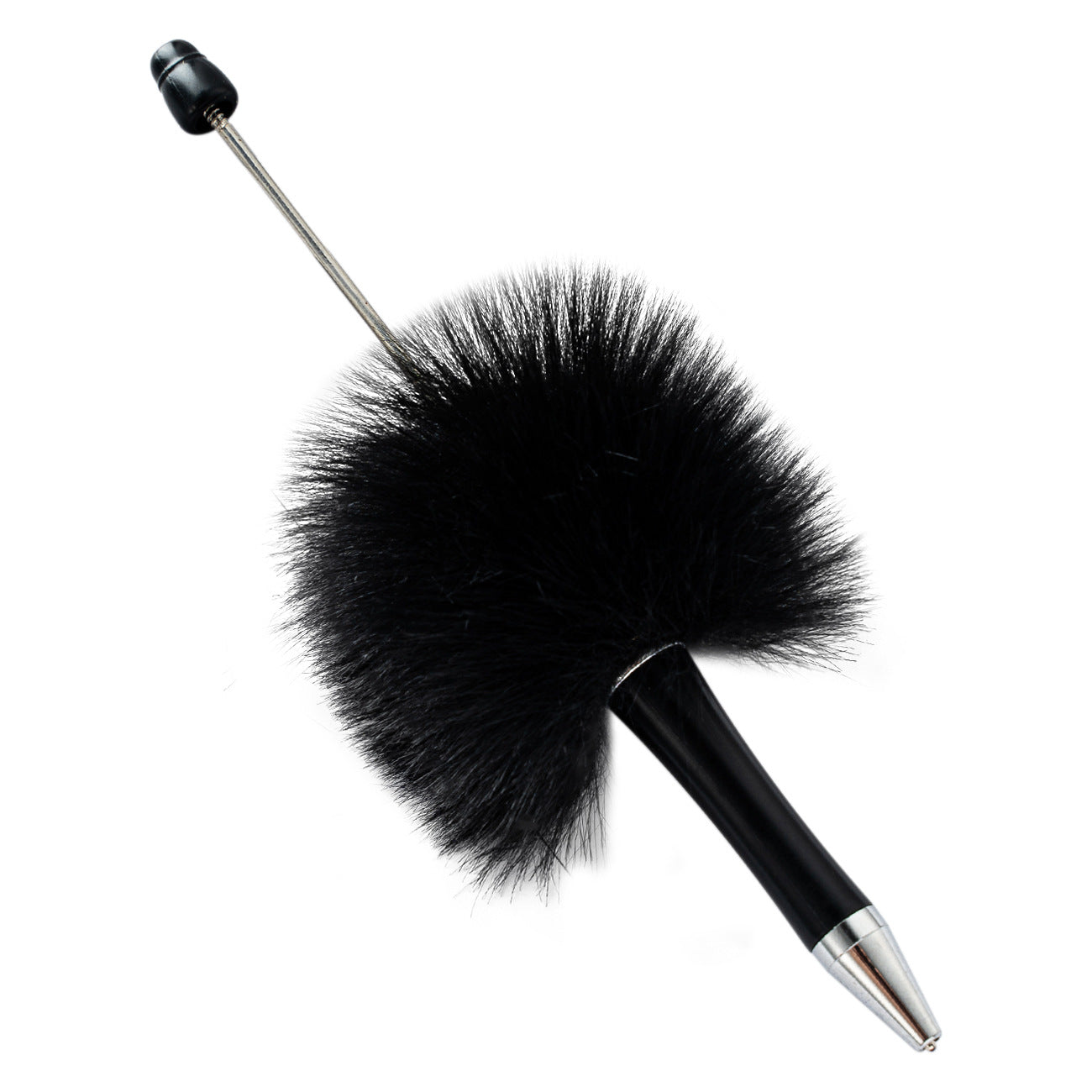 Cross-border plastic plush bead pen creative handmade DIY ballpoint pen new cartoon hairball bead pen wholesale