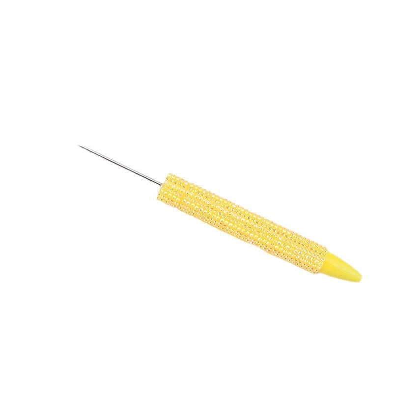 Cross-border long diamond-encrusted beaded pen DIY sticker full diamond beaded ballpoint pen creative cute girl heart gift pen