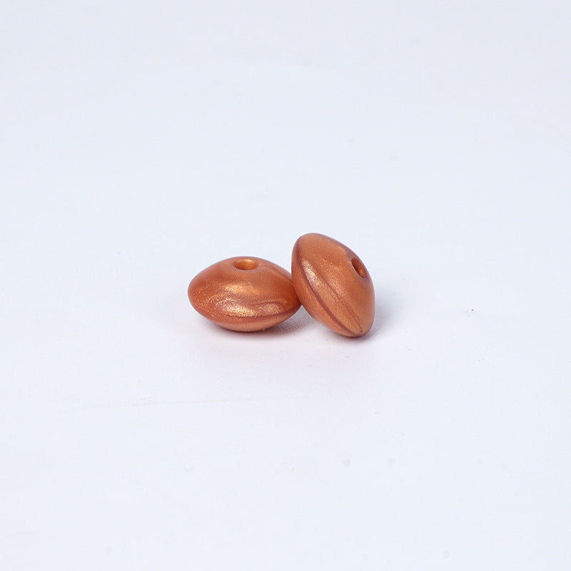 Spot Silicone Beads European and American Jewelry 12mm Small Beads DIY Necklace Beaded Oval Lentil Loose Beads Wholesale #101-137