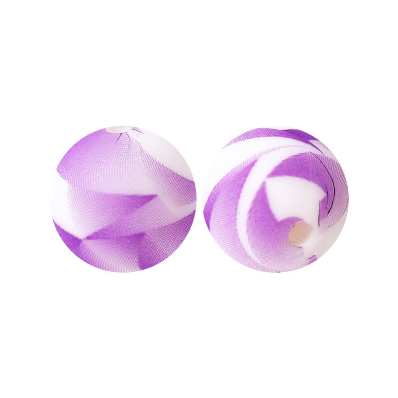 15mm Silicone Beads Water Transfer Beads DIY Jewelry Bead Pen Loose Beads Wholesale #101-150
