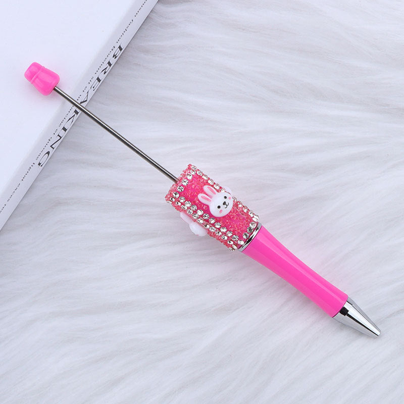 DIY big white rabbit sugar bead pen, cute rabbit dream rabbit dream bead round bead pen manufacturer wholesale