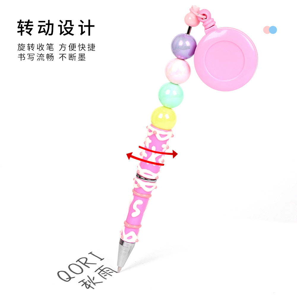 Retractable creative DIY hand-painted bead pen painted cream pen multi-color rotating neutral ballpoint pen
