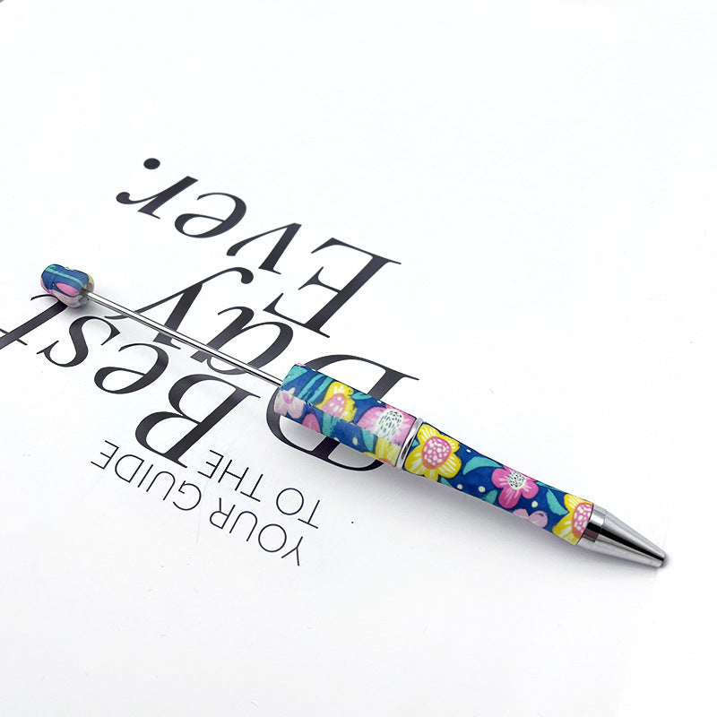 DIY printing pattern bead pen creative leopard print floral cow bead pen cross-border beadedpen spot wholesale