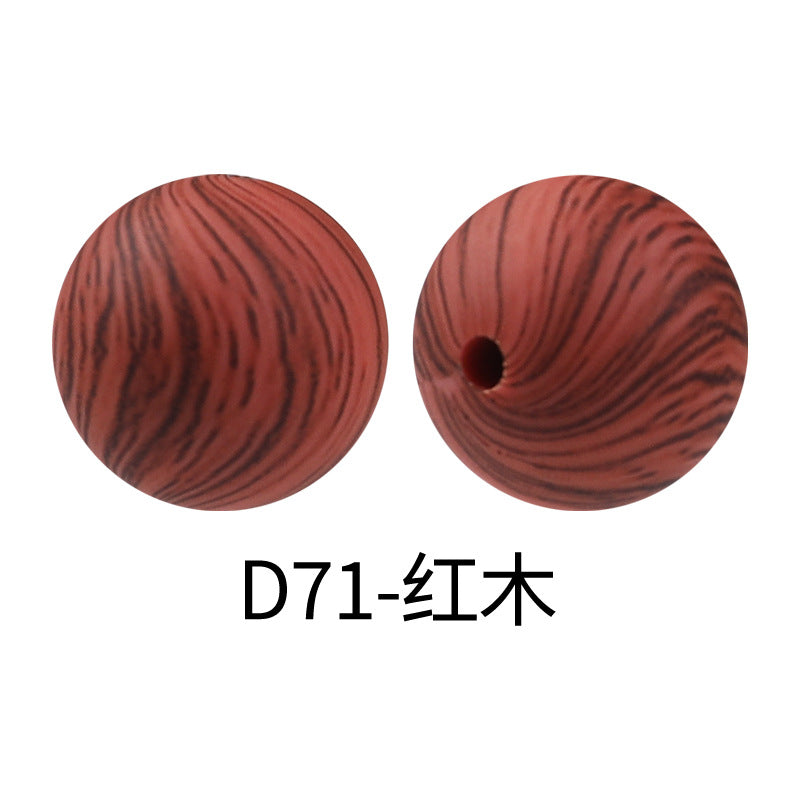 15mm new rhombus pattern silicone beads water transfer leopard print bracelet beaded jewelry silicone loose beads wholesale #51-79