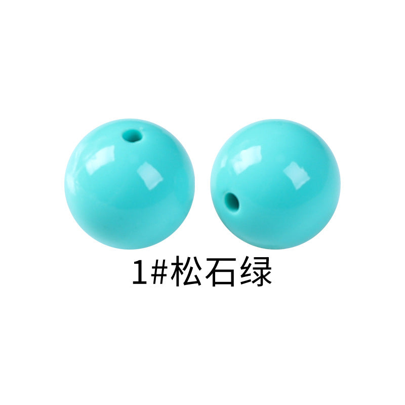 15mm Spot Glossy Silicone Beads Round Loose Beads DIY Jewelry Smooth Oil Injection Silicone Beads Mixed Color Beads #51-68