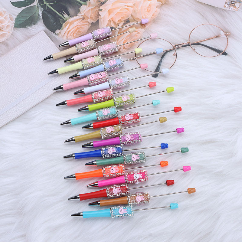 DIY big white rabbit sugar bead pen, cute rabbit dream rabbit dream bead round bead pen manufacturer wholesale