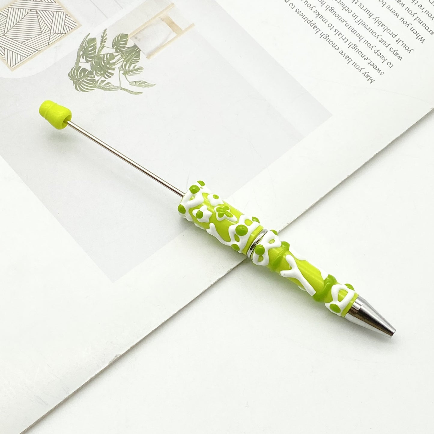 Creative cream glue hand-painted bead pen DIY hand-painted oil ballpoint pen Macaron cream cute pen spot