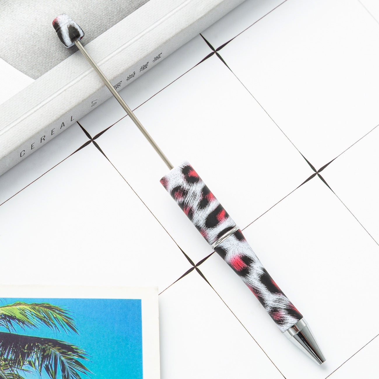 Pink and White Breast Cancer Awareness Ribbon Printed Beadable Pens