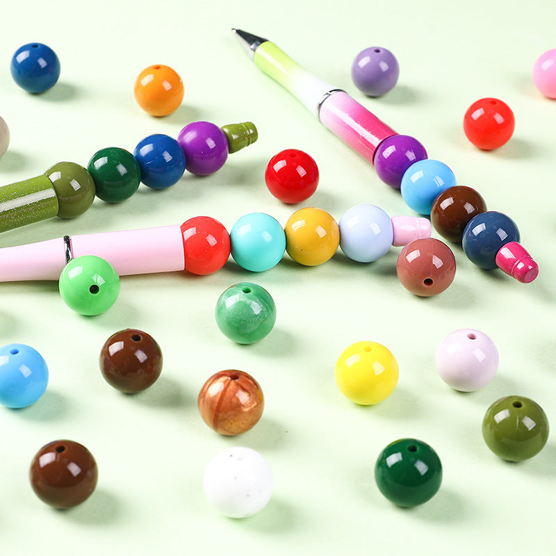 15mm Spot Glossy Silicone Beads Round Loose Beads DIY Jewelry Smooth Oil Injection Silicone Beads Mixed Color Beads