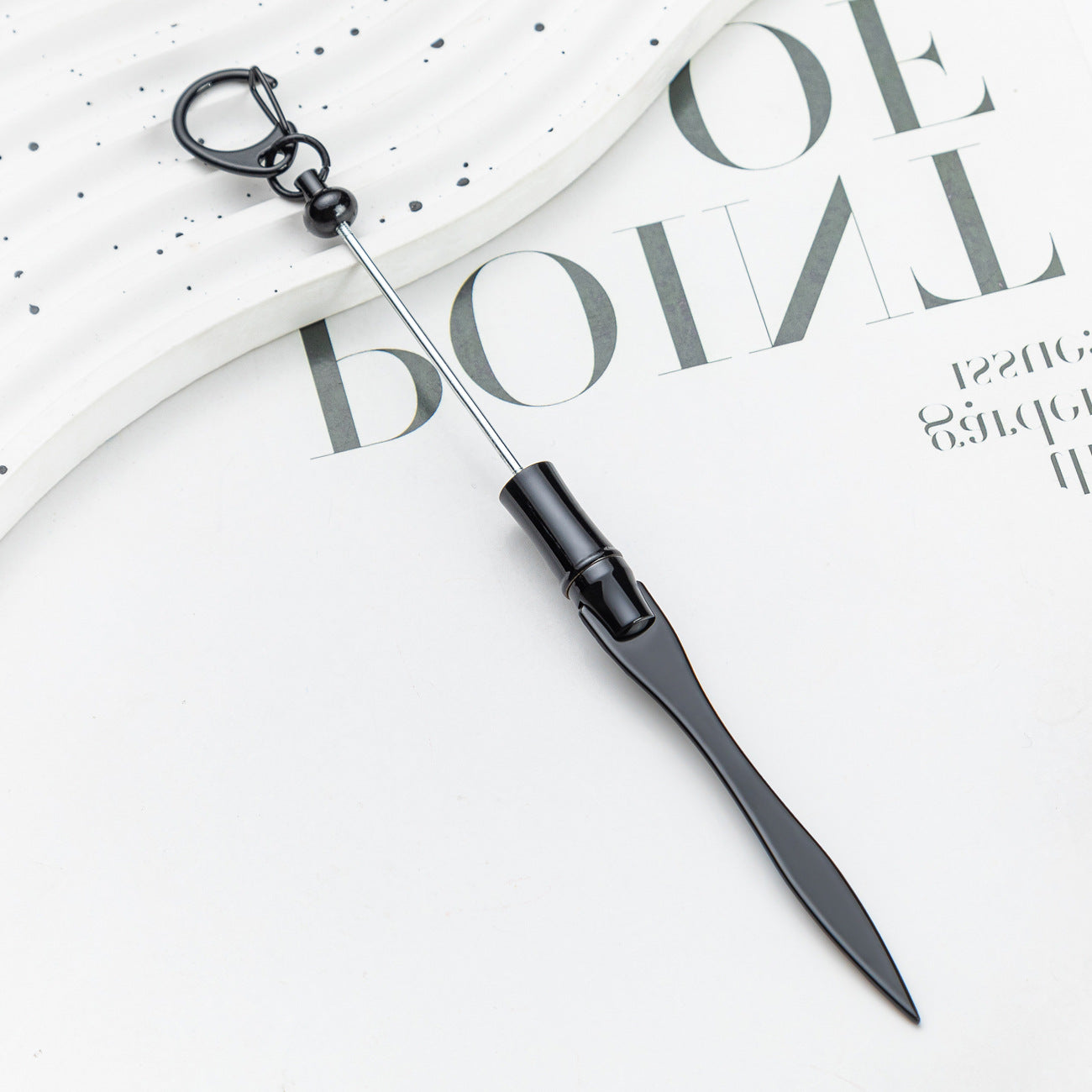 Spot DIY beaded letter opener multi-functional metal paper cutter keychain outdoor portable letter opener wholesale