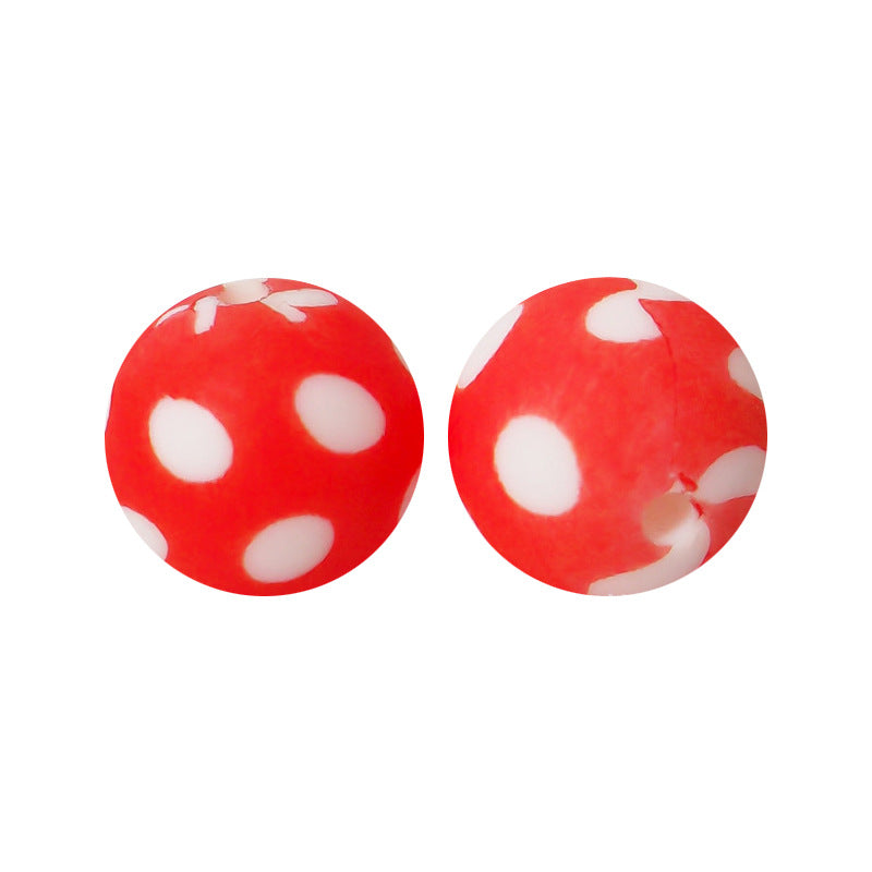 15mm Leopard Print Silicone Beads - Water Transfer Printed Daisy Round Beads for DIY Jewelry, Bead Pens, Loose Beads Wholesale #51-100