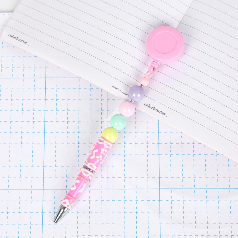 Retractable creative DIY hand-painted bead pen painted cream pen multi-color rotating neutral ballpoint pen
