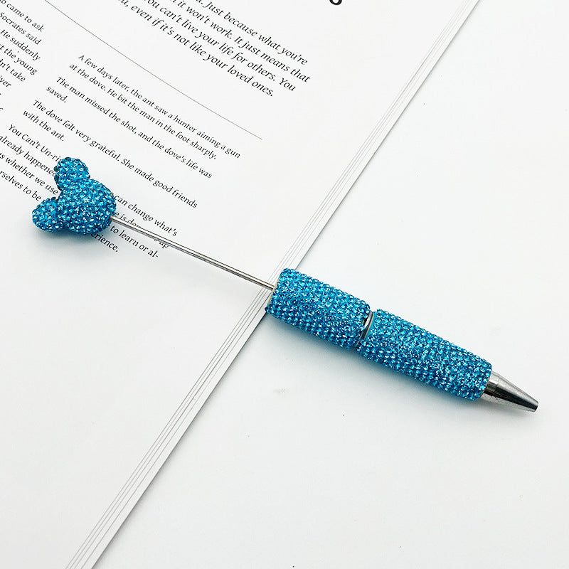 Creative Mickey Head Full Drill Bead Pen DIY Handmade Sticker Drill Ballpoint Pen Cartoon Mickey Gift Pen Manufacturer Spot