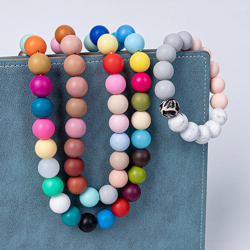 9 Mm Food Grade Silicone Beads Colored Round Loose Beads Handmade DIY Beaded Bracelet Pacifier Chain Accessories Spot Wholesale
