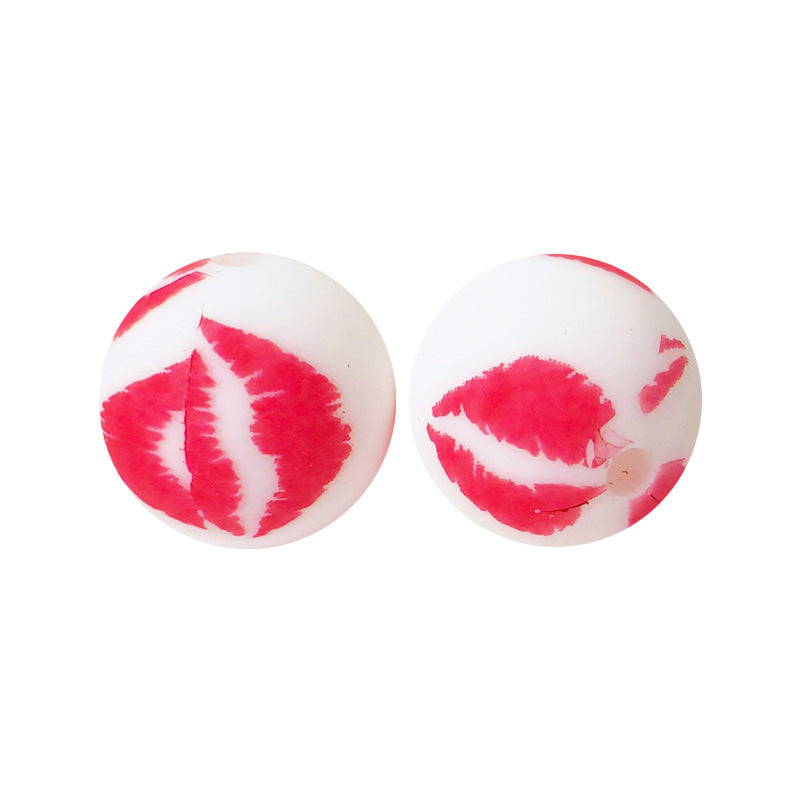 15mm Silicone Beads Water Transfer Beads DIY Jewelry Bead Pen Loose Beads Wholesale #201-250
