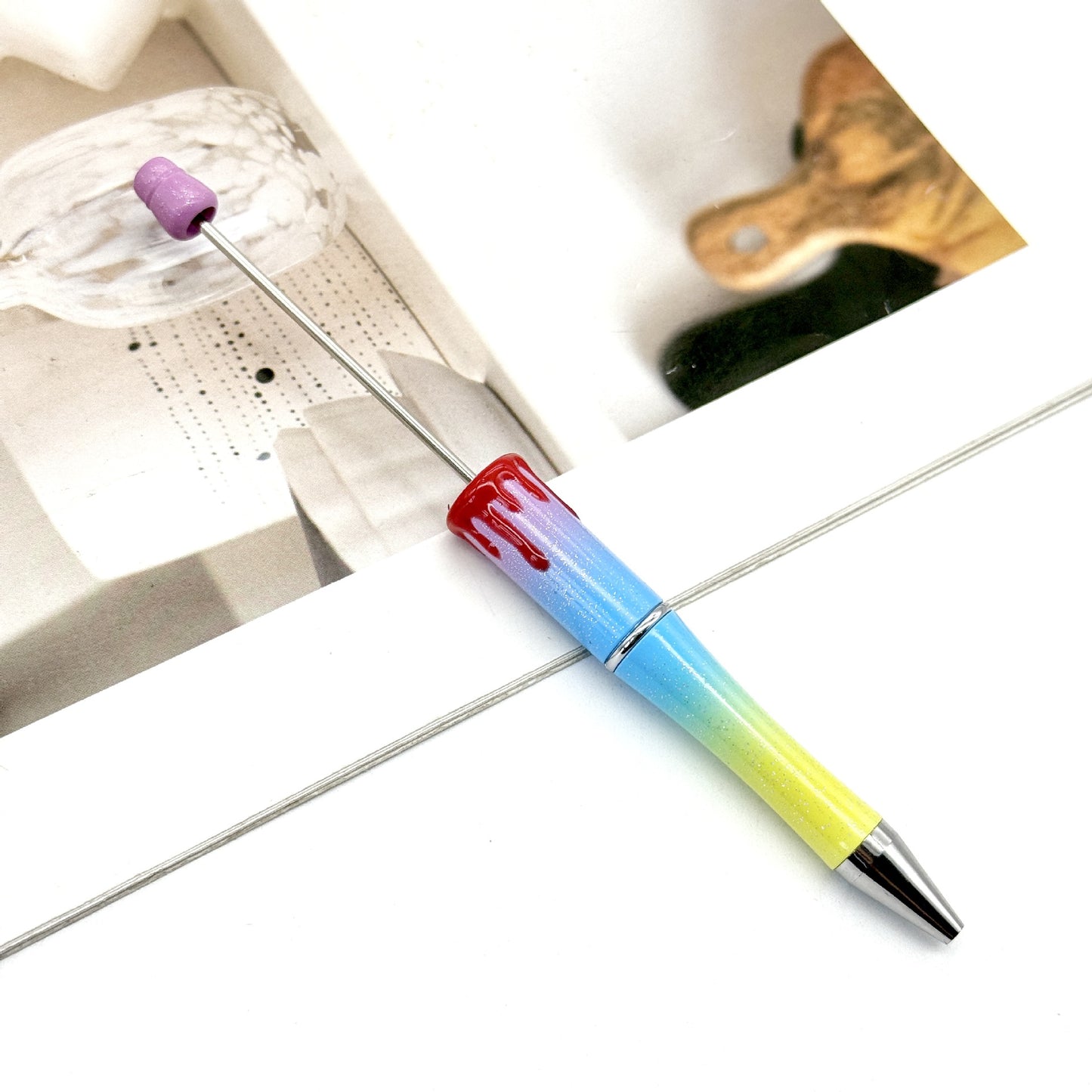 New DIY bloodprint bead pen, creative Halloween Christmas bloodprint hand-painted modeling ballpoint pen spot wholesale